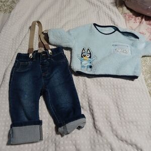Bluey Kids Shirt and Denim Pants Set
